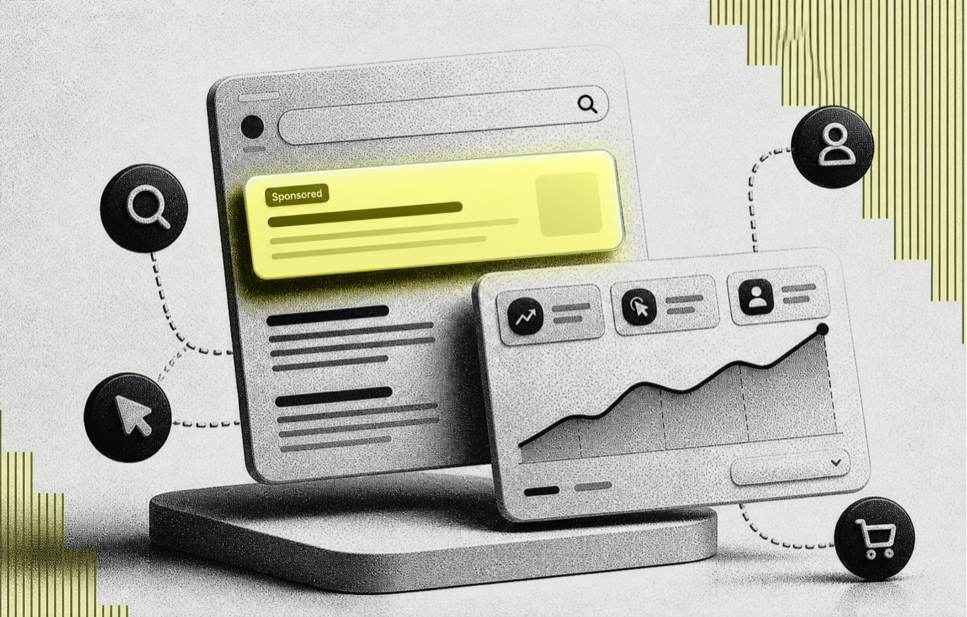 Google Ads campaign and performance dashboard illustration