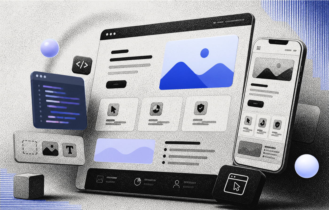 Responsive website design and development illustration